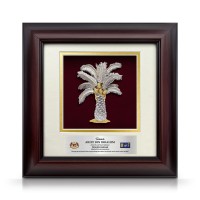 10" x 10" Solid Frame with Gold Plated Pewter : Kelapa Sawit (Oil Palms)