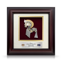 10" x 10" Solid Frame with Gold Plated Pewter : Kuda Kepang