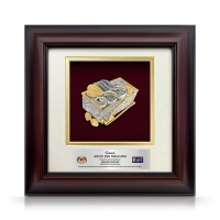 10" x 10" Solid Frame with Gold Plated Pewter : Tepak Sireh 10" x 10" Solid Frame with Gold Plated Pewter : Tepak Sireh