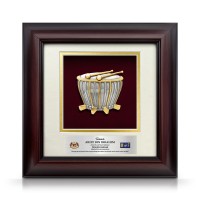 10" x 10" Solid Frame with Gold Plated Pewter : Rebana Ubi 10" x 10" Solid Frame with Gold Plated Pewter : Rebana Ubi