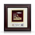 10" x 10" Solid Frame with Gold Plated Pewter : Malaysia Landmark