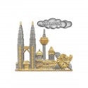 10" x 10" Solid Frame with Gold Plated Pewter : Malaysia Landmark