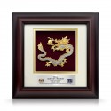 10" x 10" Solid Frame with Gold Plated Pewter : Dragon