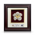10" x 10" Solid Frame with Gold Plated Pewter : Rafflesia