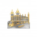 10" x 10" Solid Frame with Gold Plated Pewter : Kuala Lumpur Railway Station