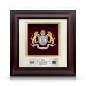 10" x 10" Solid Frame with Gold Plated Pewter : Coat Of Arms Of Malaysia (Jata negara Logo Malaysia)