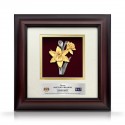 10" x 10" Solid Frame with Gold Plated Pewter : Narcissus Flower