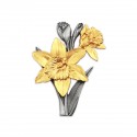 10" x 10" Solid Frame with Gold Plated Pewter : Narcissus Flower