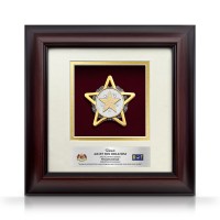 10" x 10" Solid Frame with Gold Plated Pewter : Star Awards 10" x 10" Solid Frame with Gold Plated Pewter : Star Awards
