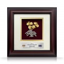 10" x 10" Solid Frame with Gold Plated Pewter : Orchid 6 Flowers (Anggerik)