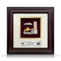 10" x 10" Solid Frame with Gold Plated Pewter : Penang Landmark