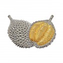 10" x 10" Solid Frame with Gold Plated Pewter : Durian Musang King