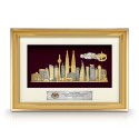 11" x 15.5" VIP Glory Gold Frame with Gold Plated Pewter - Kuala Lumpur Landmark