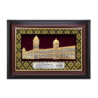 11" x 15.6" VIP Songket Frame with Gold Plated Pewter - Sultan Abdul Samad Building
