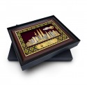 11" x 15.6" VIP Songket Frame with Gold Plated Pewter - Kuala Lumpur Landmark