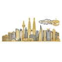11" x 15.6" VIP Songket Frame with Gold Plated Pewter - Kuala Lumpur Landmark