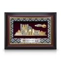 11" x 15.6" VIP Songket Frame with Gold Plated Pewter - Putrajaya Landmark