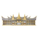 11" x 15.6" VIP Songket Frame with Gold Plated Pewter - Rumah Minang