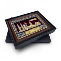 11" x 15.6" VIP Songket Frame with Gold Plated Pewter - Malaysia Landmark