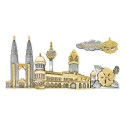 11" x 15.6" VIP Songket Frame with Gold Plated Pewter - Malaysia Landmark