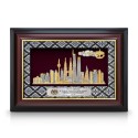 11" x 15.6" VIP Songket Frame with Gold Plated Pewter - Kuala Lumpur Landmark