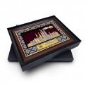 11" x 15.6" VIP Songket Frame with Gold Plated Pewter - Kuala Lumpur Landmark
