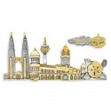 11" x 15.5" VIP Frame with Gold Plated Pewter - Malaysia Landmark