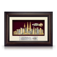 11" x 15.5" VIP Frame with Gold Plated Pewter - Kuala Lumpur Landmark