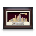 11" x 15.5" VIP Frame with Gold Plated Pewter - Kuala Lumpur Landmark