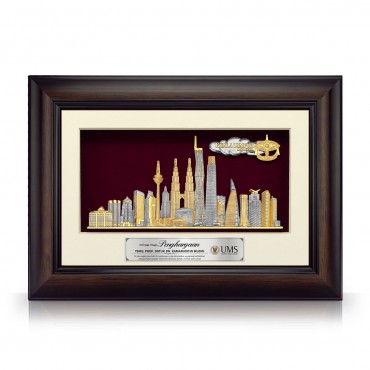 11" x 15.5" VIP Frame with Gold Plated Pewter - Kuala Lumpur Landmark