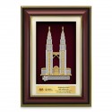 12" x 15" VIP Frame with Gold Plated Pewter - Petronas Twin Towers