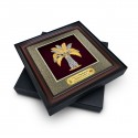 16" x 16" VIP Frame with Imperial Dark Cardboard and Gold Plated Pewter - Kelapa Sawit (Oil Palms)