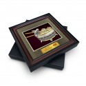 16" x 16" VIP Frame with Imperial Dark Cardboard and Gold Plated Pewter - Tepak Sireh