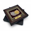 16" x 16" VIP Frame with Imperial Dark Cardboard and Gold Plated Pewter - Durian Musang King