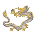 16" x 16" VIP Frame with Majestic Red Cardboard and Gold Plated Pewter - Dragon