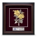 16" x 16" VIP Frame with Gold Plated Pewter - Bunga Raya 2 Flowers (Hibiscus)