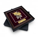 16" x 16" VIP Frame with Gold Plated Pewter - Bunga Raya 2 Flowers (Hibiscus)