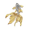 16" x 16" VIP Frame with Gold Plated Pewter Double Happiness Goldfish (Abundance & Harmony)