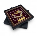 16" x 16" Gold Border VIP Frame with Gold Plated Pewter - Dragon