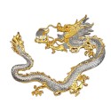16" x 16" Gold Border VIP Frame with Gold Plated Pewter - Dragon