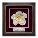 16" x 16" Gold Border VIP Frame with Gold Plated Pewter - Rafflesia Flower