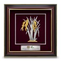 16" x 16" Grandeur Dual Gold Border VIP Frame with Gold Plated Pewter - Padi