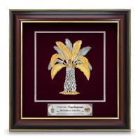 16" x 16" Grandeur Dual Gold Border VIP Frame with Gold Plated Pewter - Kelapa Sawit (Oil Palms)