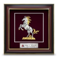 16" x 16" Grandeur Dual Gold Border VIP Frame with Gold Plated Pewter - Horse Of Fortune 16" x 16" Grandeur Dual Gold Border VIP Frame with Gold Plated Pewter - Horse Of Fortune