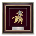 16" x 16" Grandeur Dual Gold Border VIP Frame with Gold Plated Pewter - Happiness Goldfish