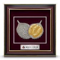 16" x 16" Grandeur Dual Gold Border VIP Frame with Gold Plated Pewter - Durian Musang King