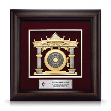 16" x 16" VIP Frame with Gold Plated Pewter - Gong