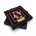 16" x 16" VIP Frame with Gold Plated Pewter Double Luck Koi Fish (Harmony & Prosperity)