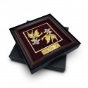 16" x 16" VIP Frame with Gold Plated Pewter Double Happiness Goldfish (Abundance & Harmony)