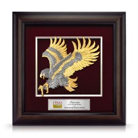 16" x 16" VIP Frame with Gold Plated Pewter - Flying Eagle